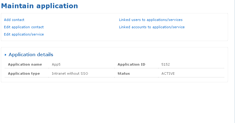 Maintain application screen