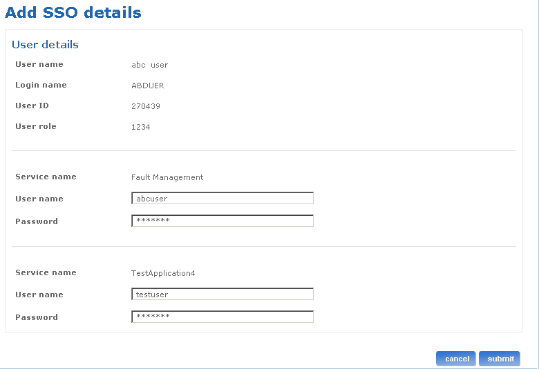 Add SSO details screen