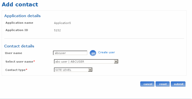Add contact screen