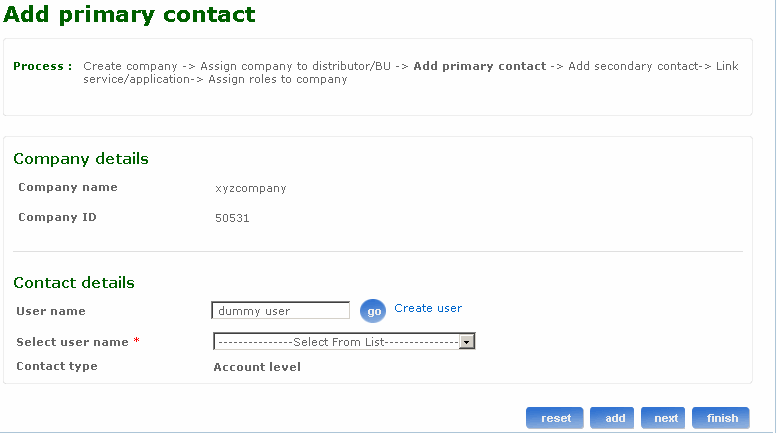 Add primary contact to company
