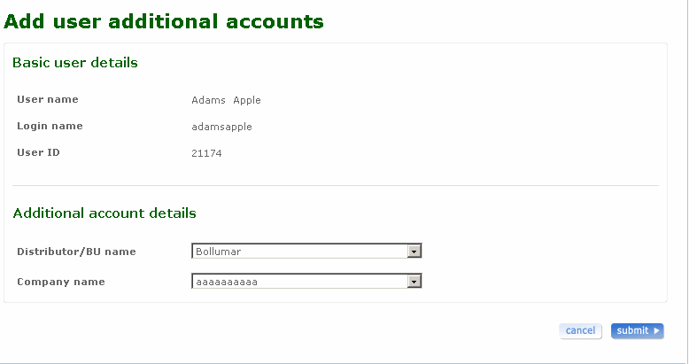 Add user additional accounts