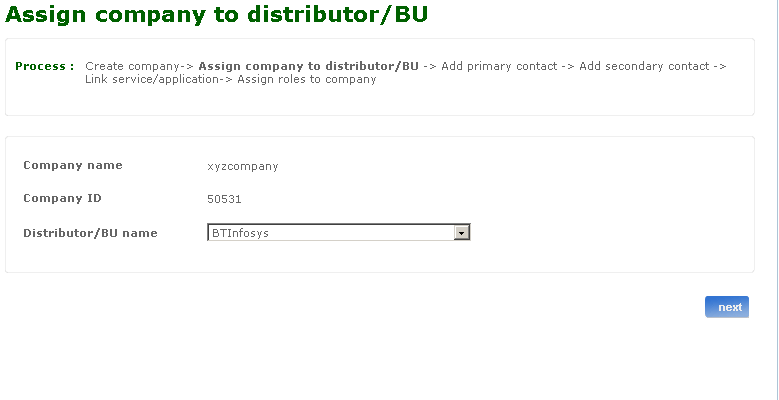 Assign company to distributer
