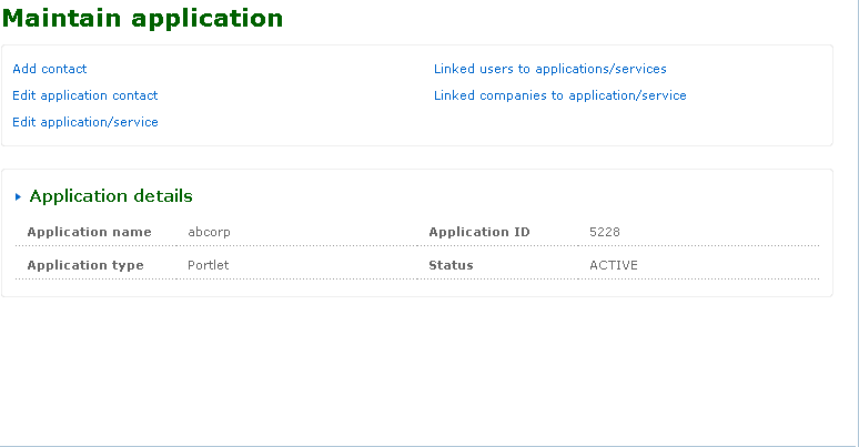 Maintain application screen