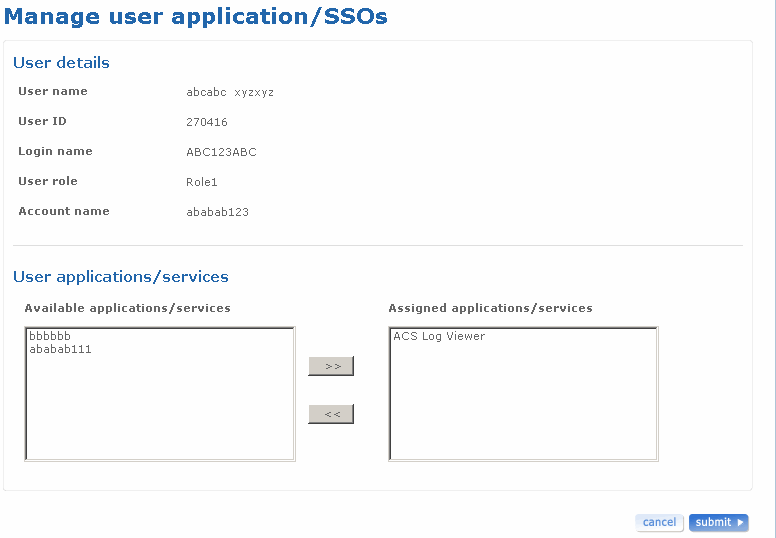 Manage user application