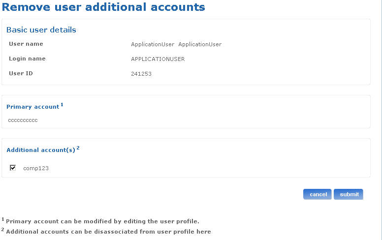 Remove user additional account